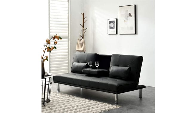 Cherry Tree Furniture Black ACRUX 3 Seater Sofa Bed