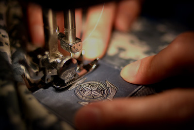 Embroidering a badge