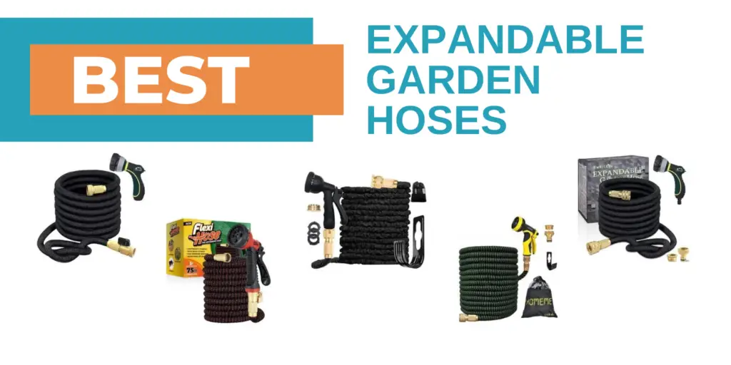 expandable garden hoses collage