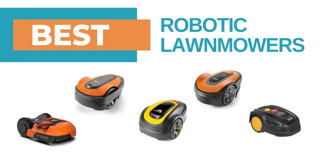robotic lawnmowers collage